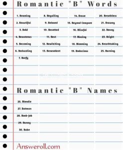 Romantic Words That Start With B