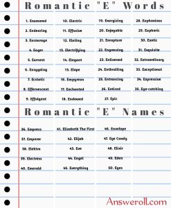 Romantic Words That Start With “E”