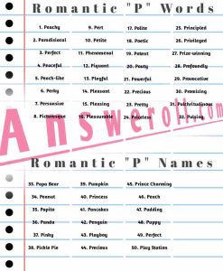 Romantic Words That Start With P