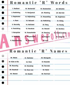 Romantic Words that start with R